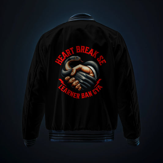 Heart Break Se Learner Ban Gya” Varsity Jacket – Limited Edition